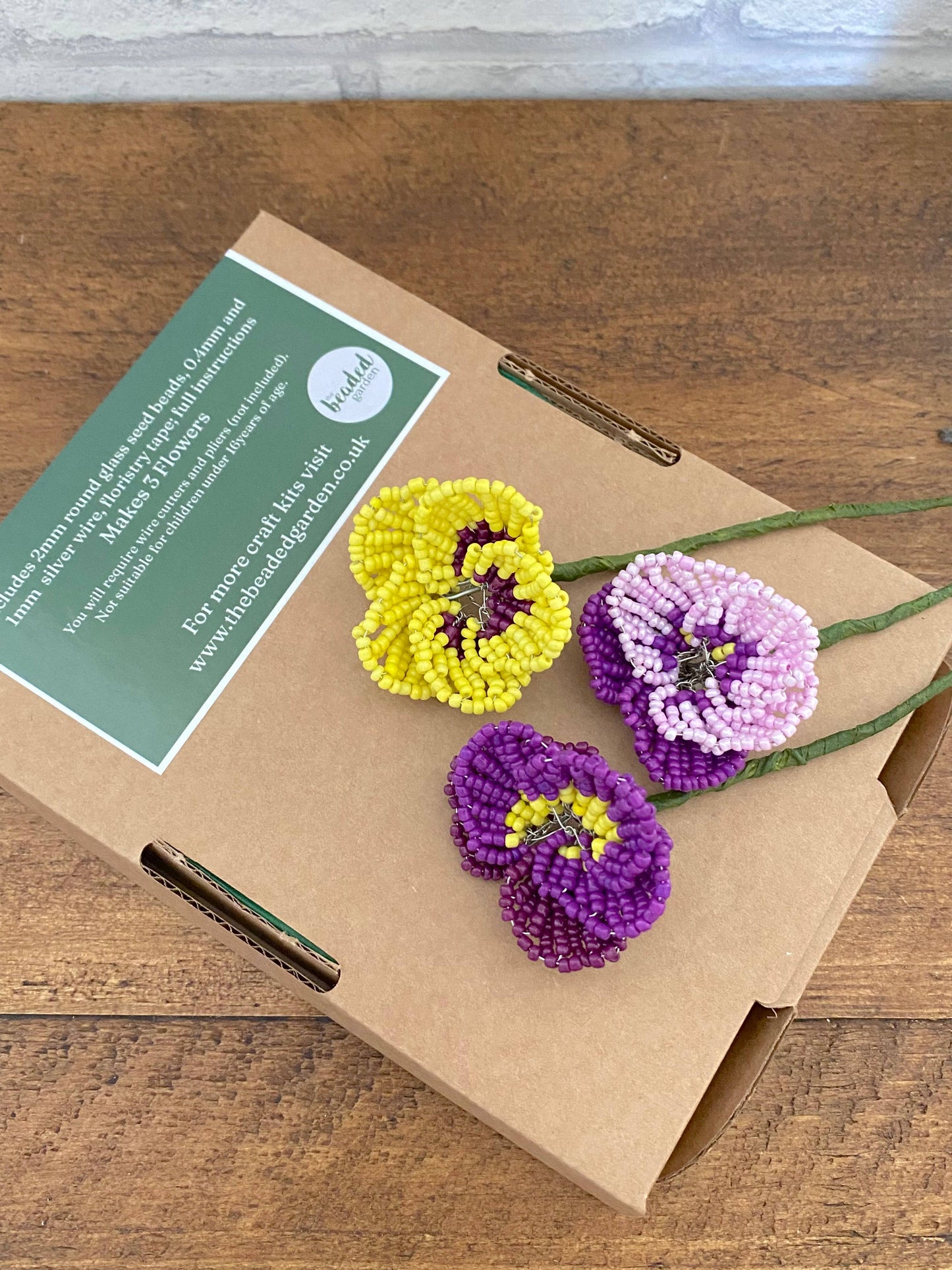 Beaded Flower Craft Kit - Pansy.