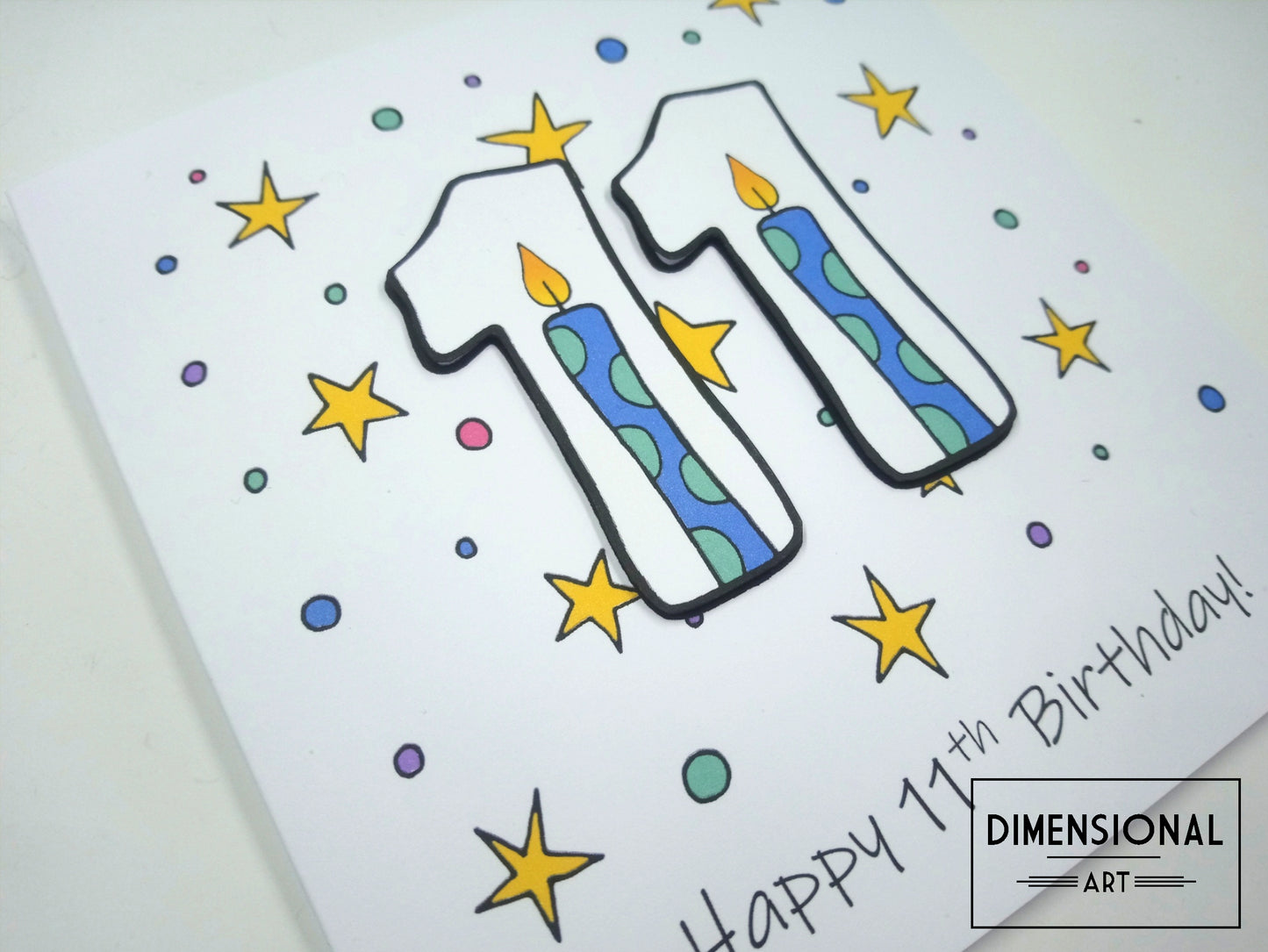11th Number Candles Birthday Card