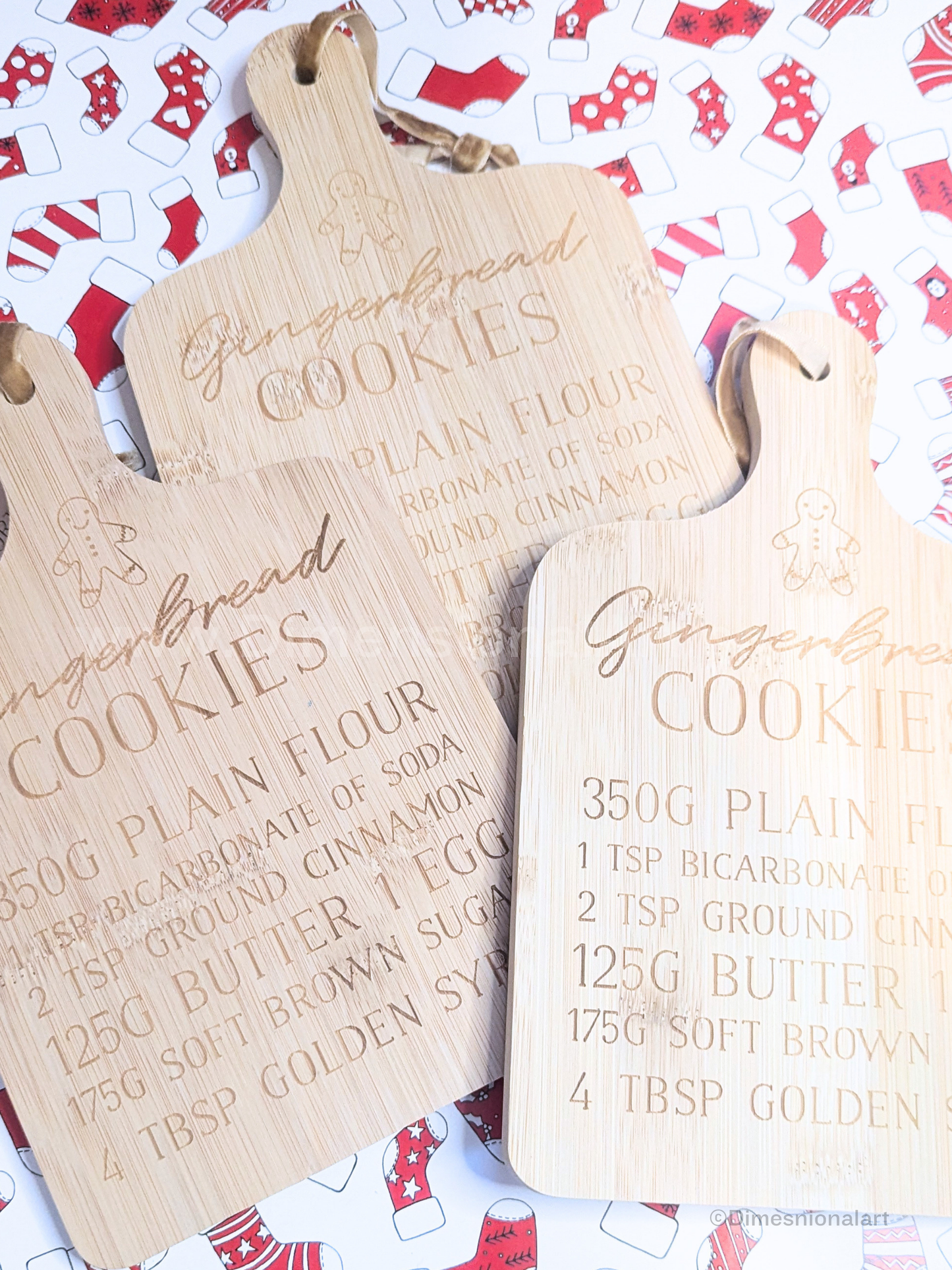 Christmas Gingerbread Cookies Bamboo Serving Board