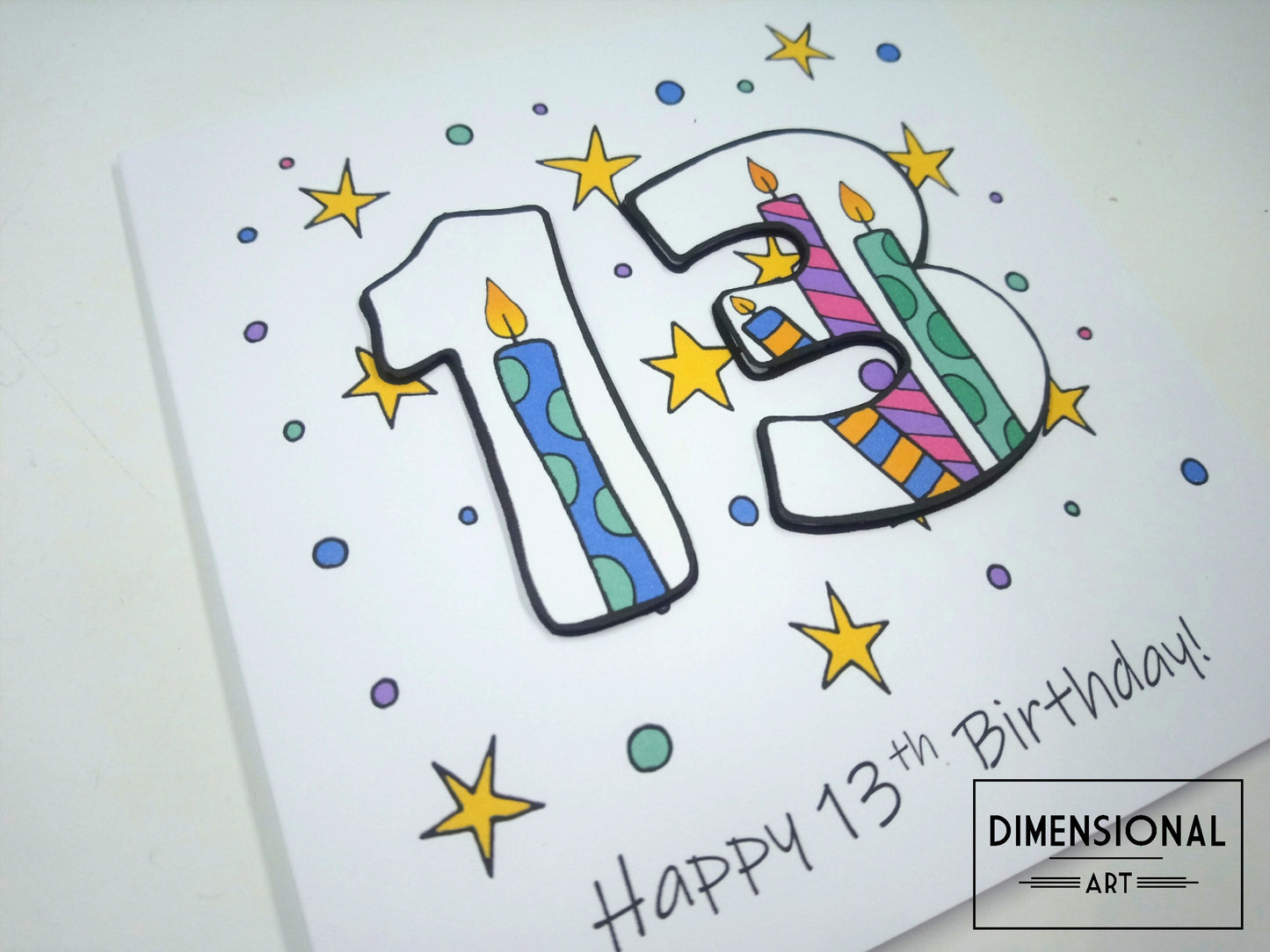 13th Number Candles Birthday Card