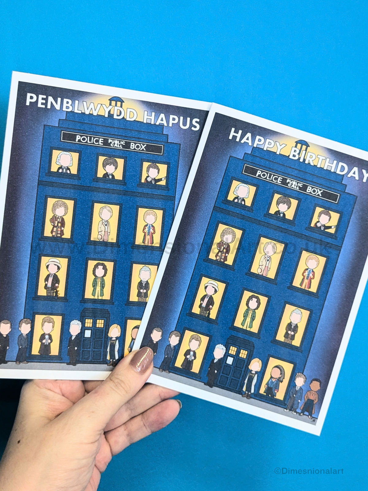 Doctor Who doctors - Penblwydd Hapus (Birthday card)