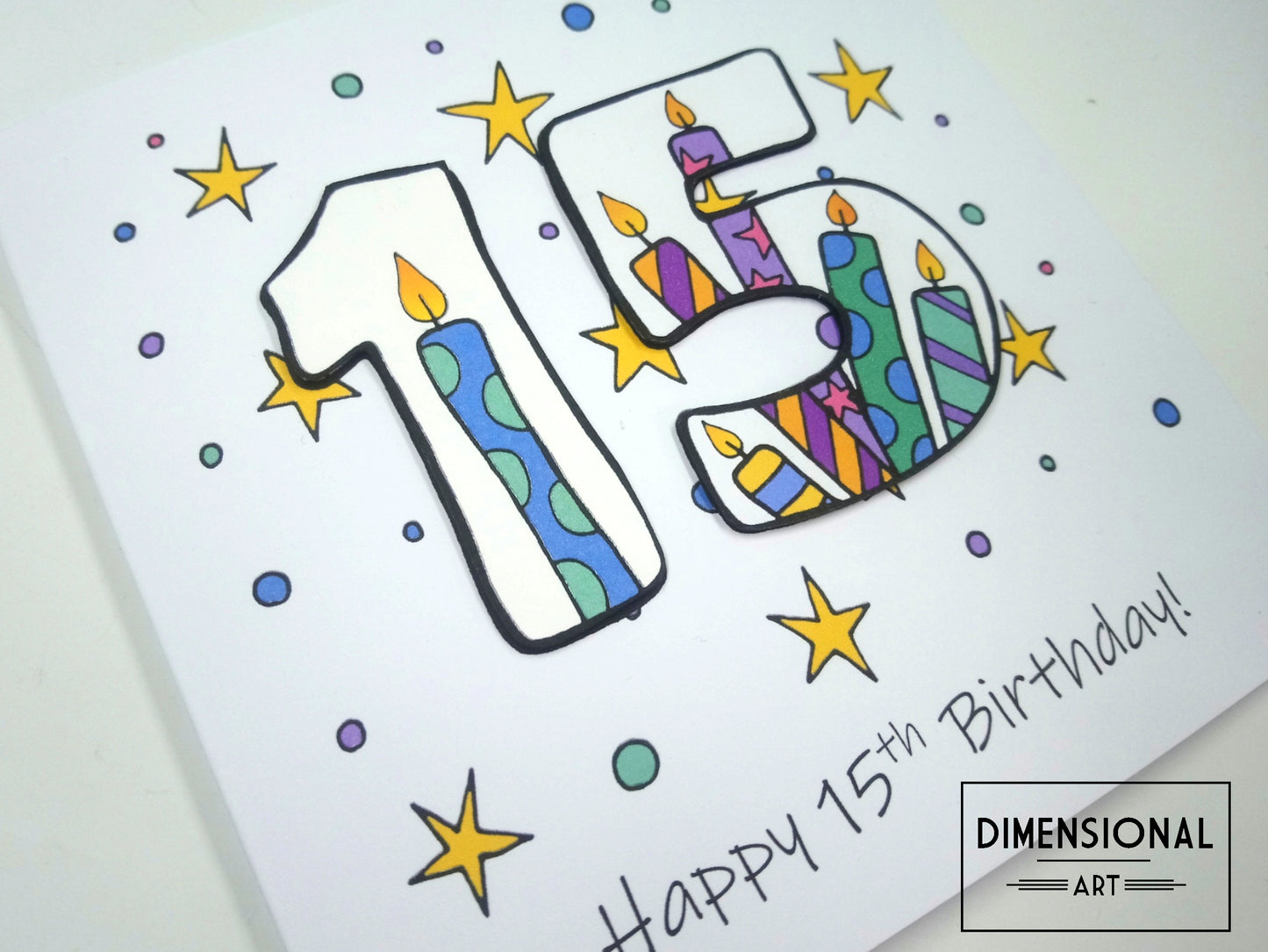 15th Number Candles Birthday Card