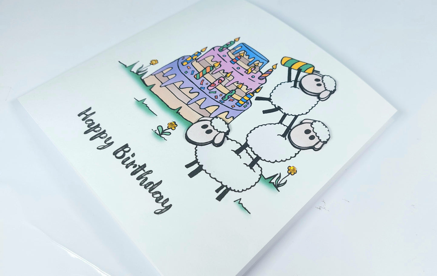 Sheep Cake Birthday Card