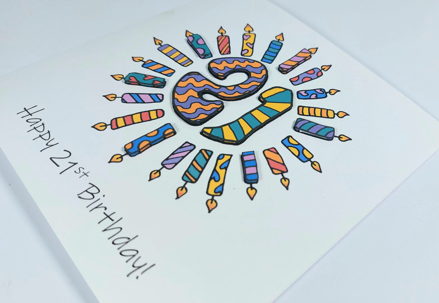21st Candles Birthday Card 21st