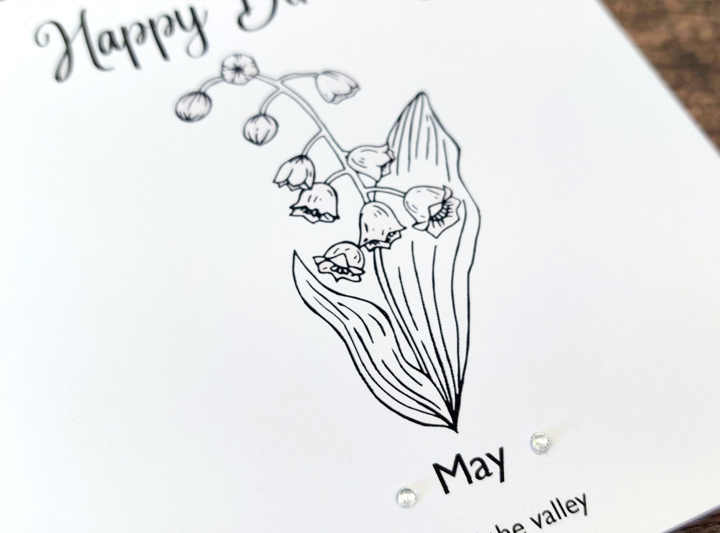 May - Lily of the valley - Birthday Flower Card
