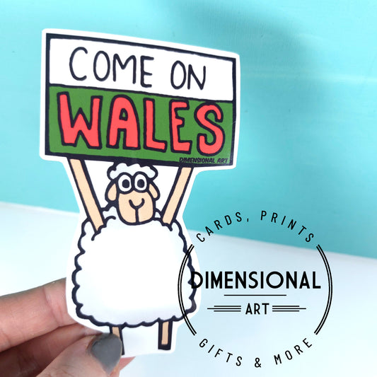 Come on Wales Sheep Sticker