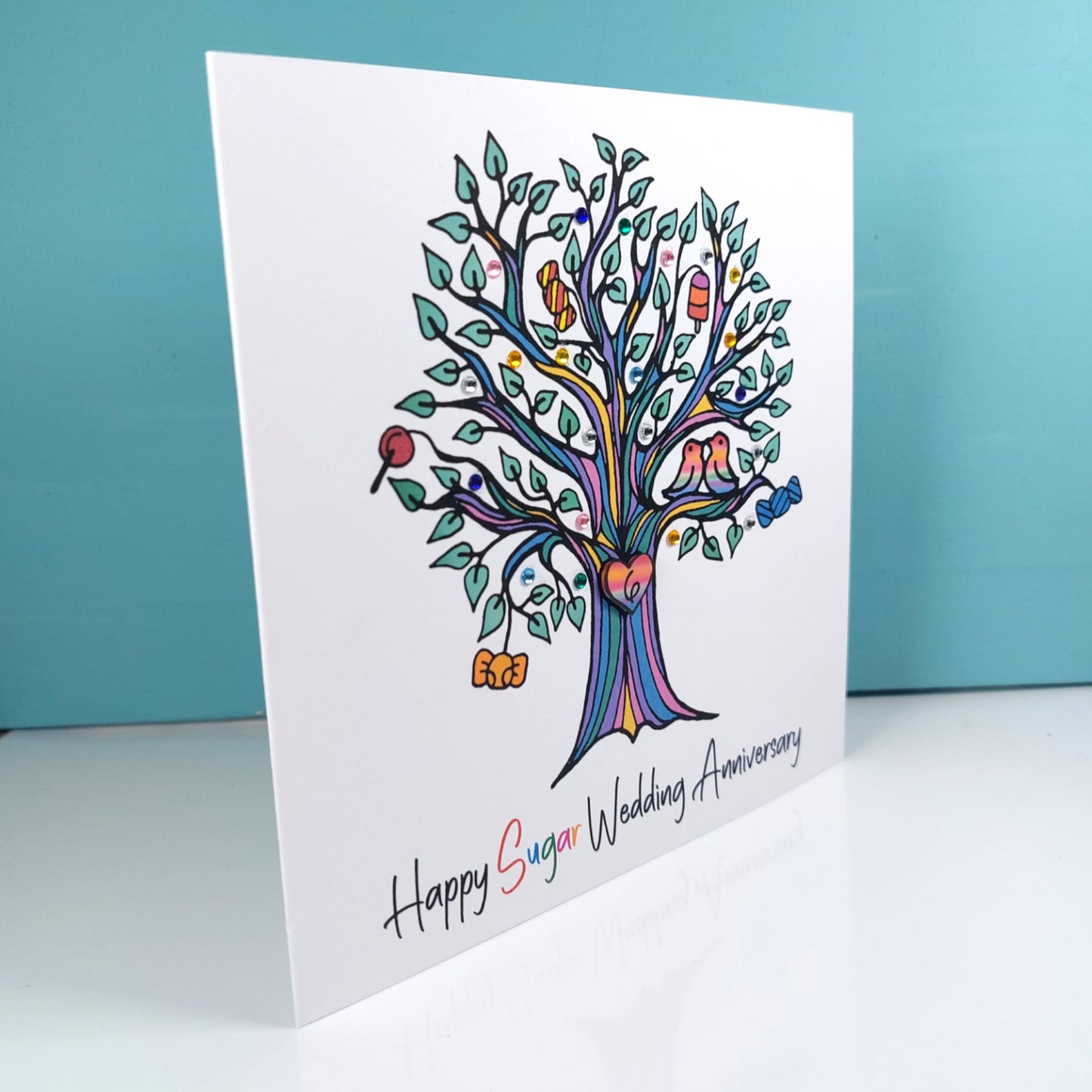 6th Sugar Anniversary Card