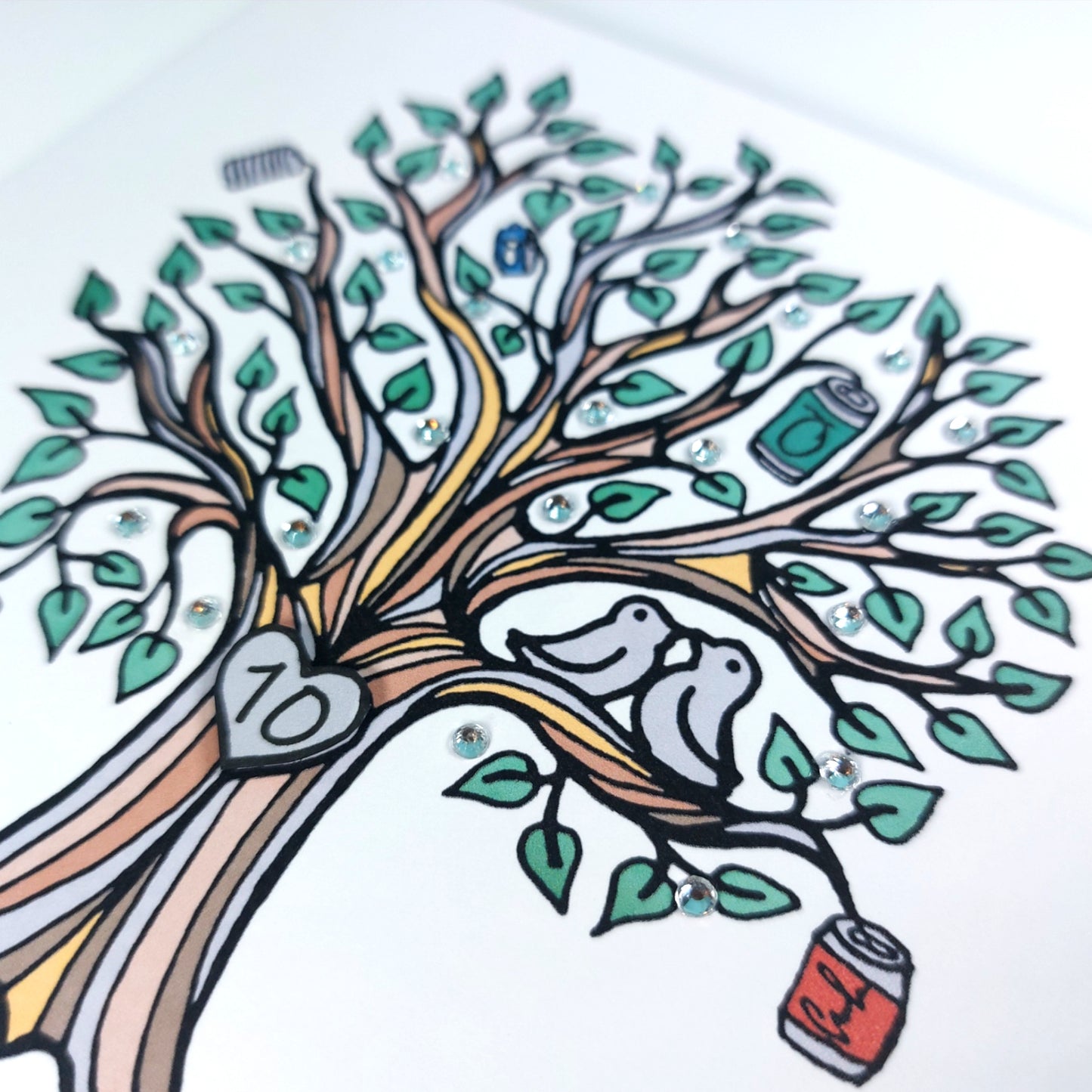 10th Tin Anniversary Card