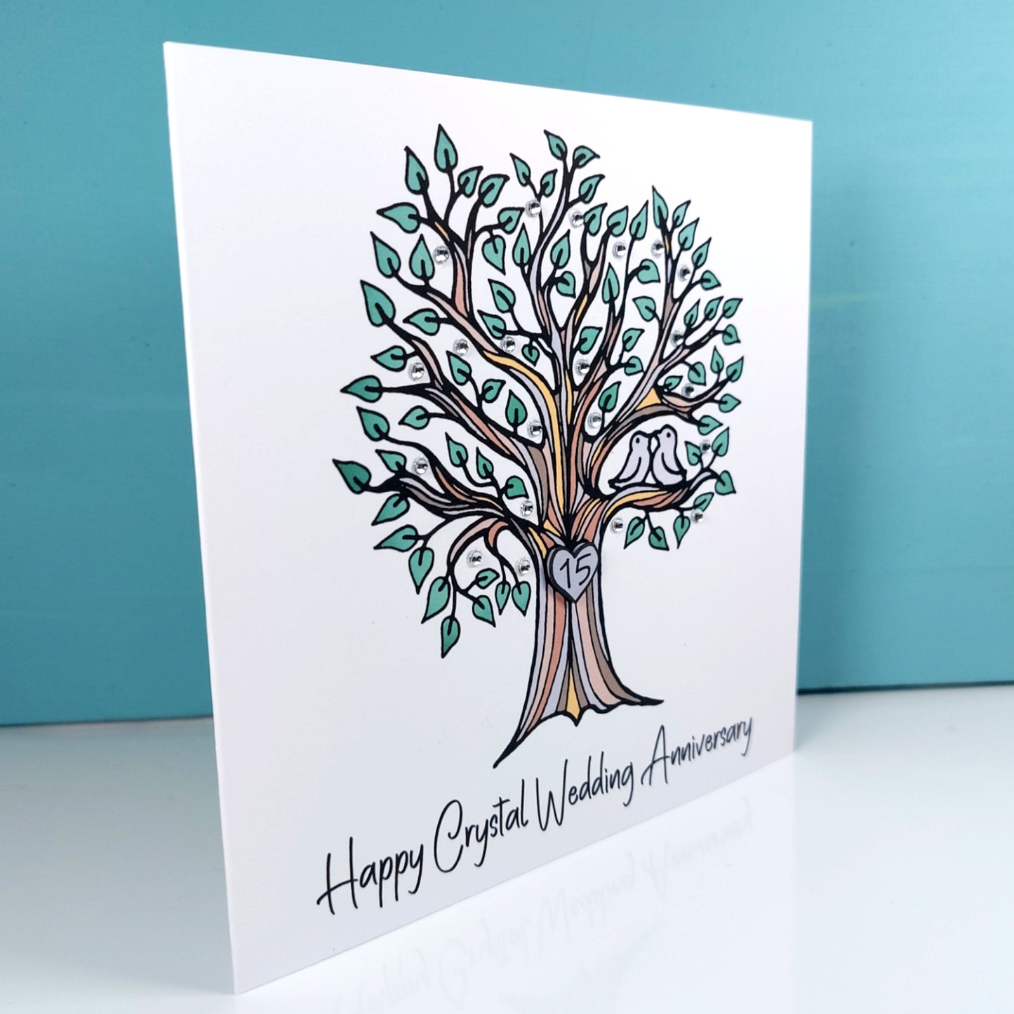 15th Crystal Anniversary Card