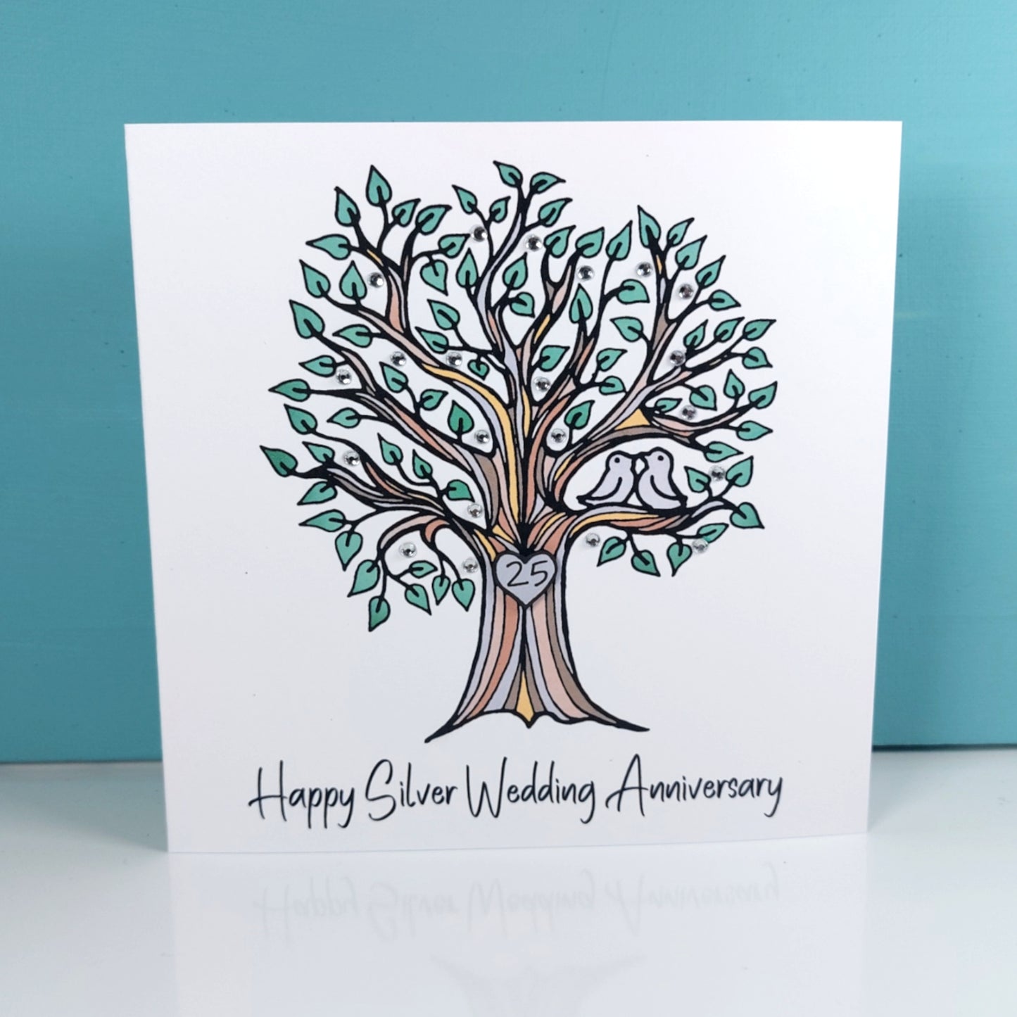 25th Silver Anniversary Card