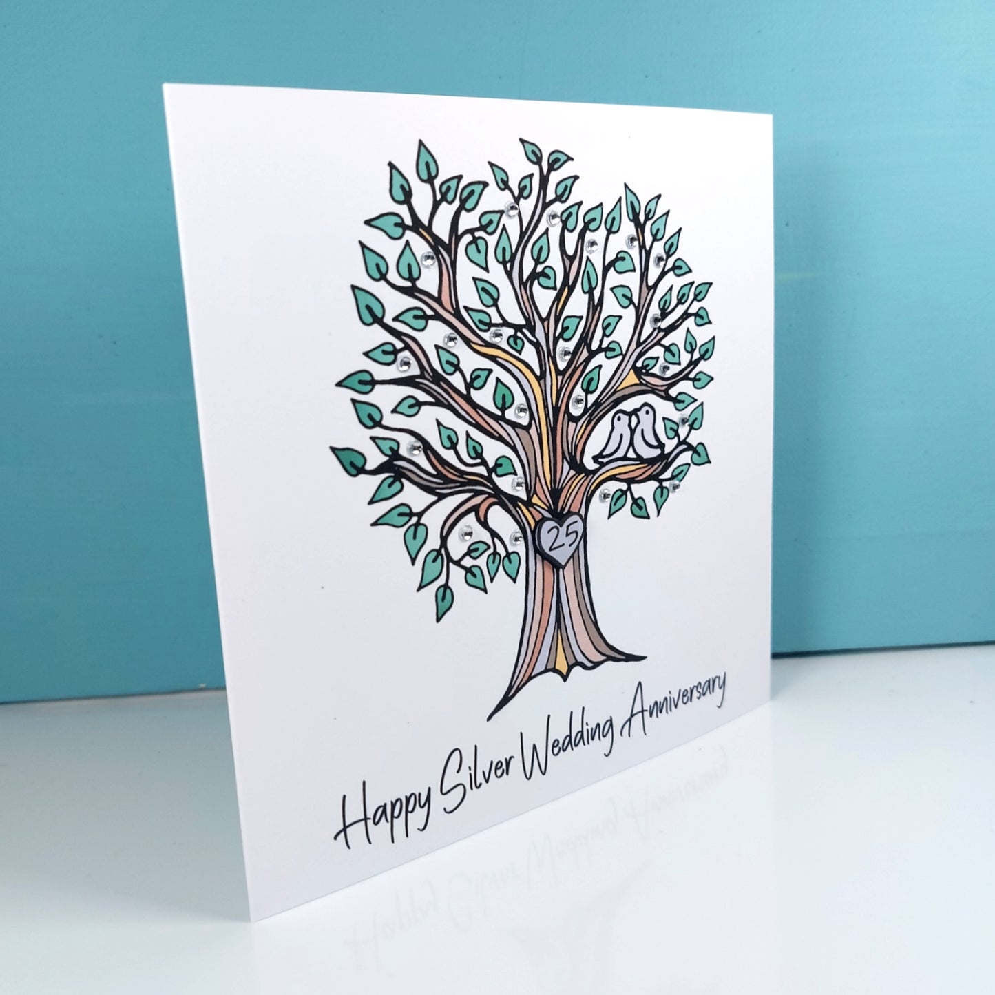 25th Silver Anniversary Card