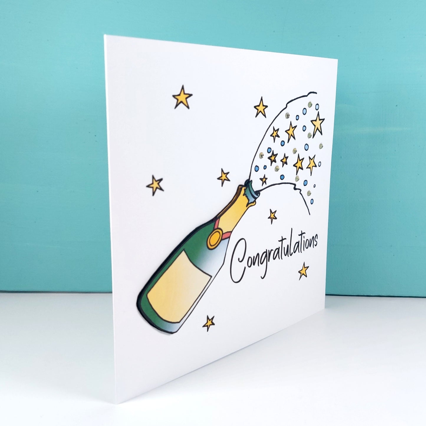 Champaign bottle Congratulations Card