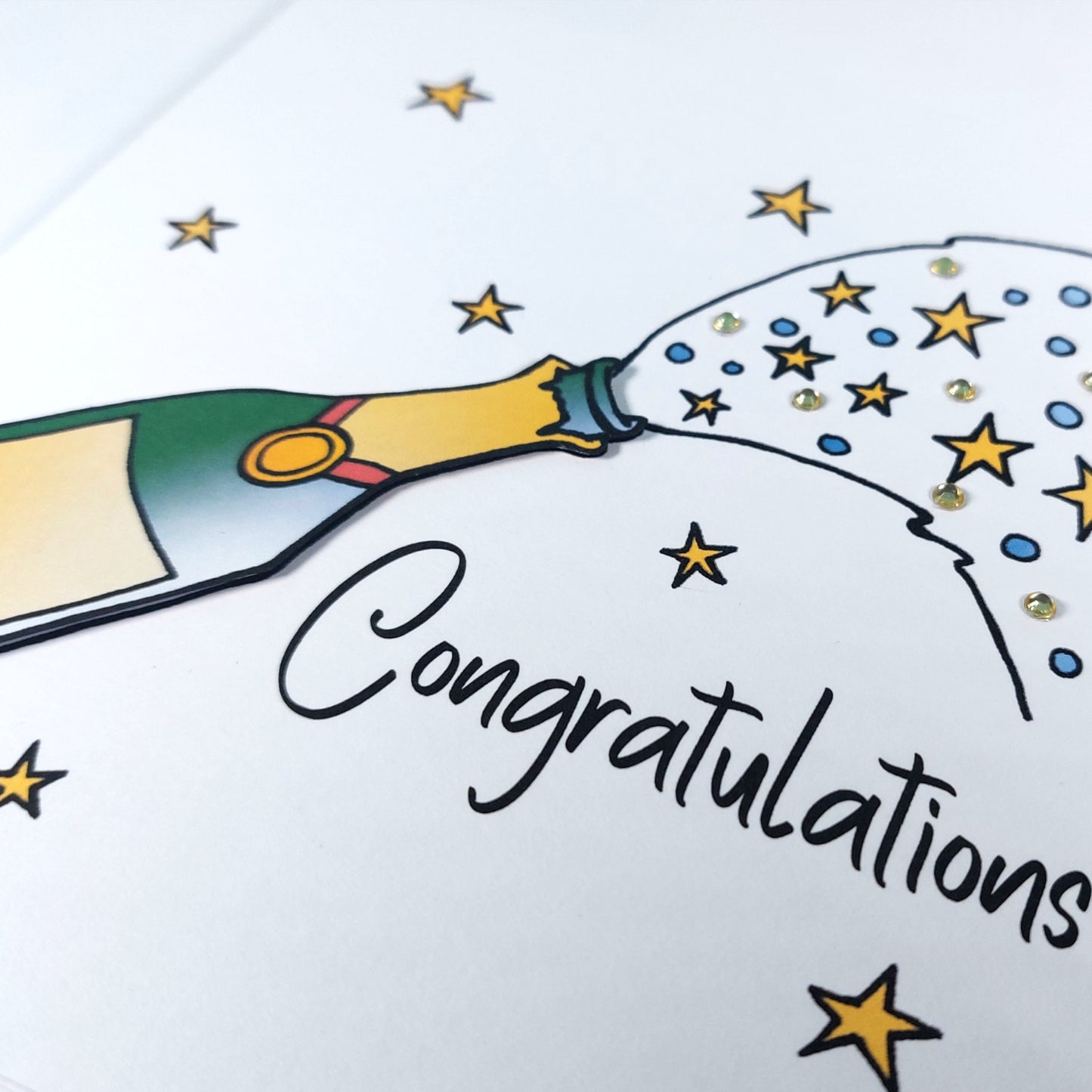 Champaign bottle Congratulations Card