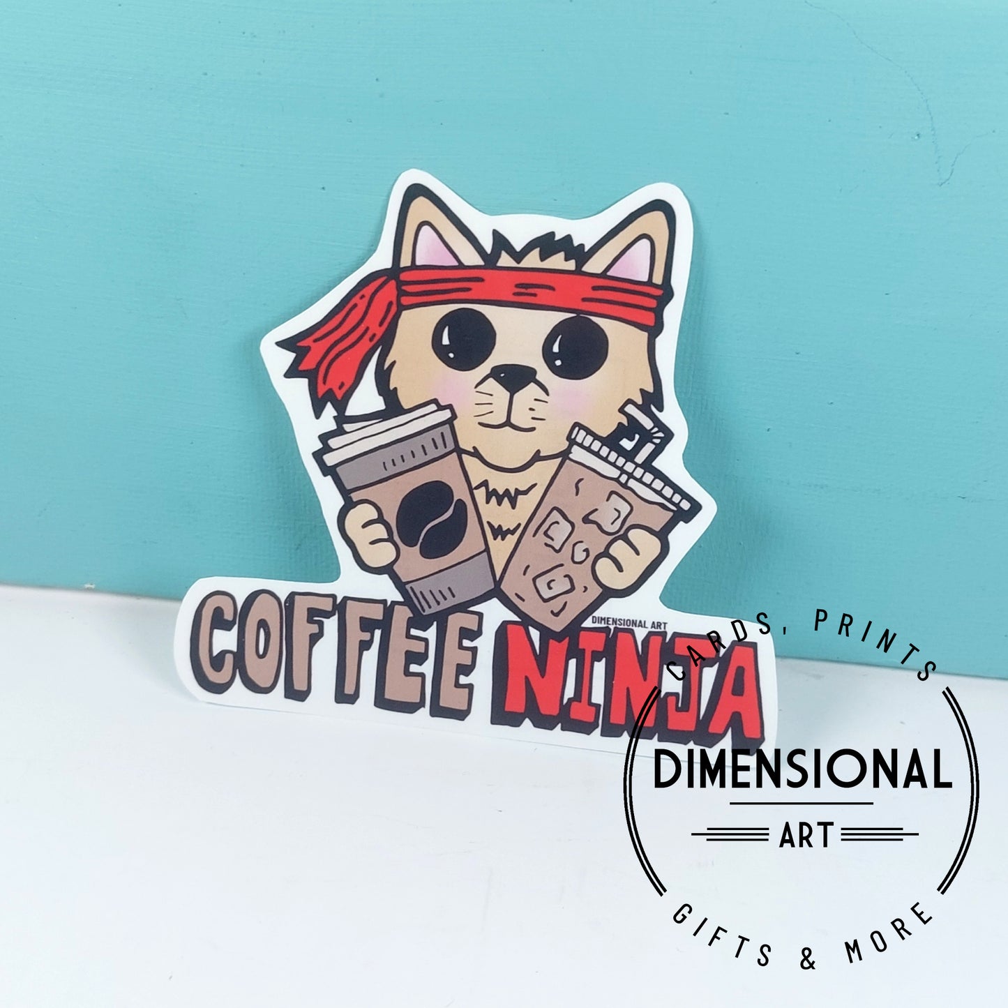 Coffee Ninja Cat Sticker