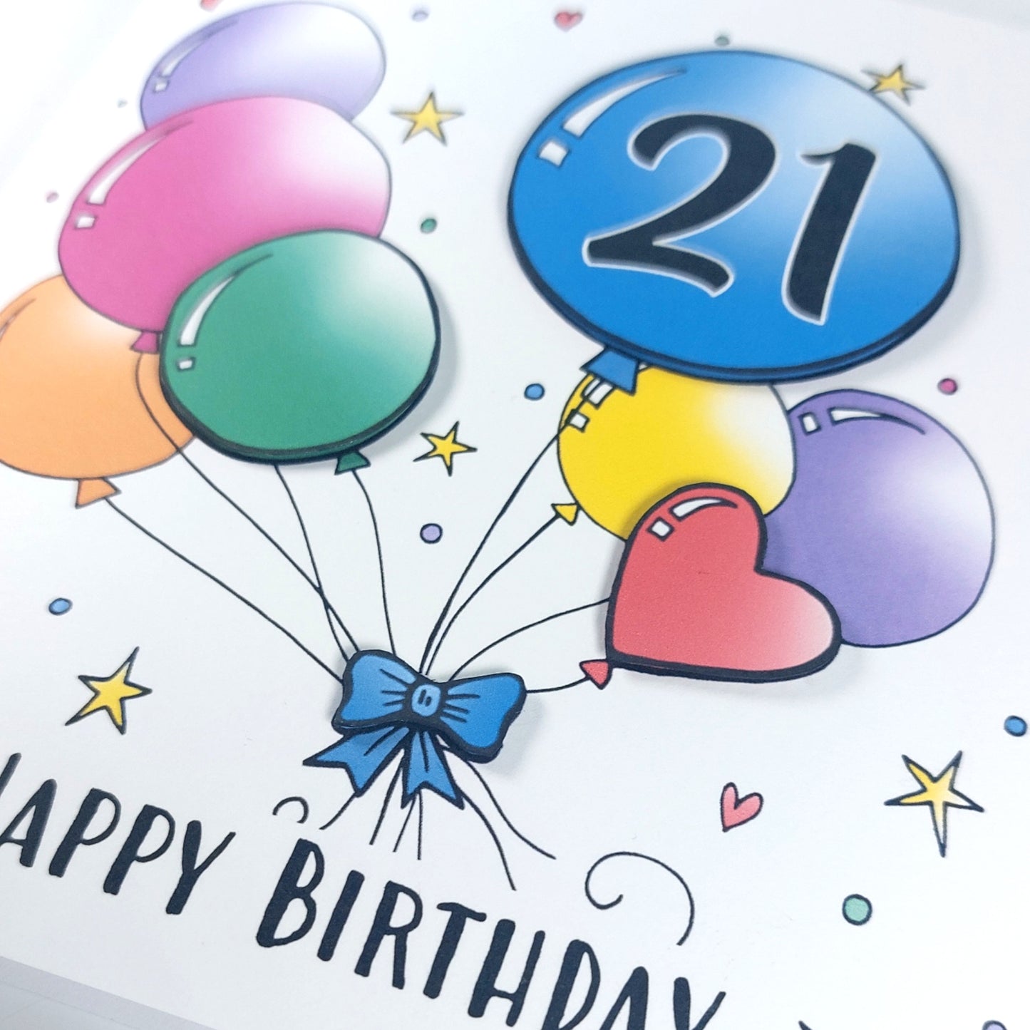 21st Balloons Birthday Card