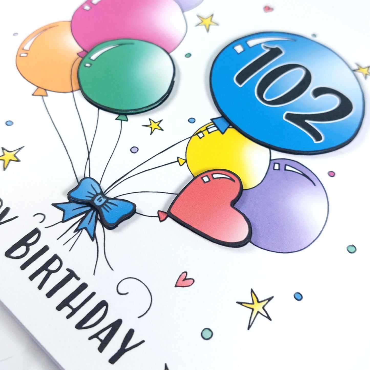 102nd Balloons Birthday Card