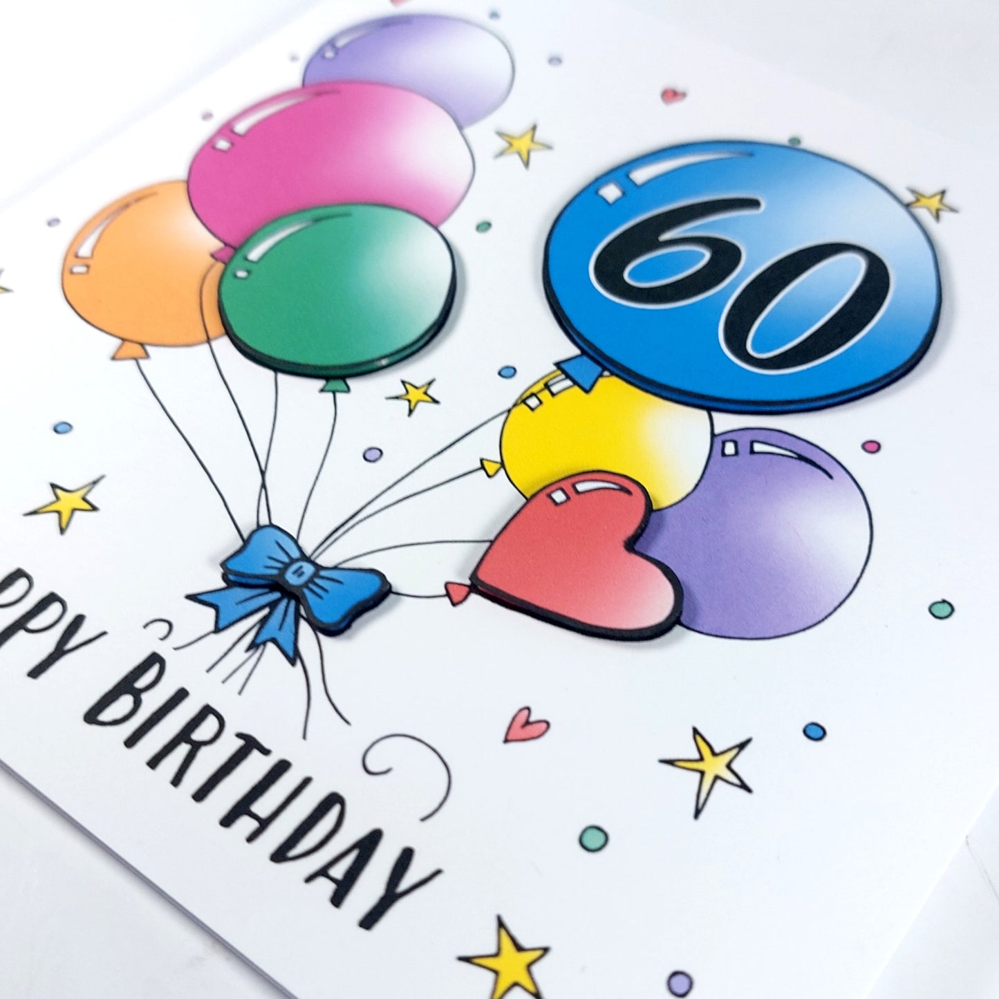 60th Balloons Birthday Card