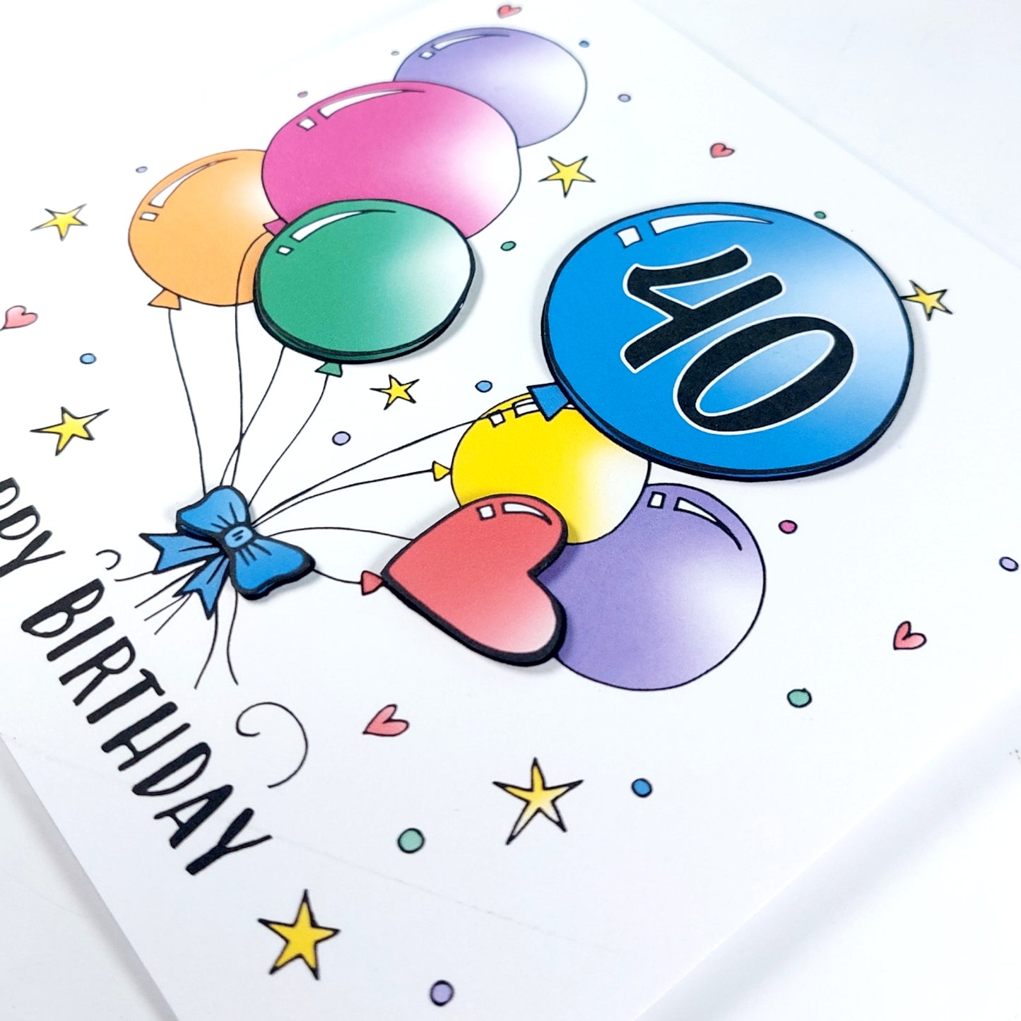 40th Balloons Birthday Card