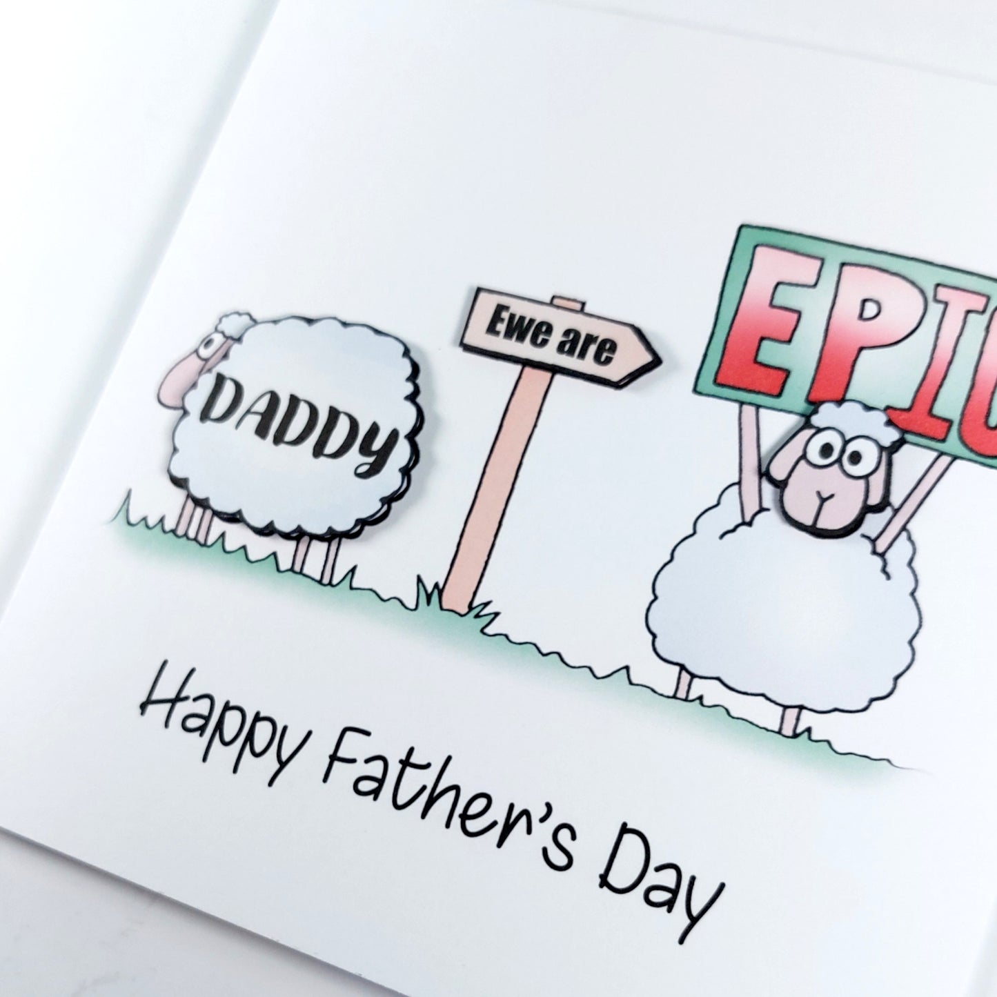 Daddy ewe are epic sheep happy fathers Card