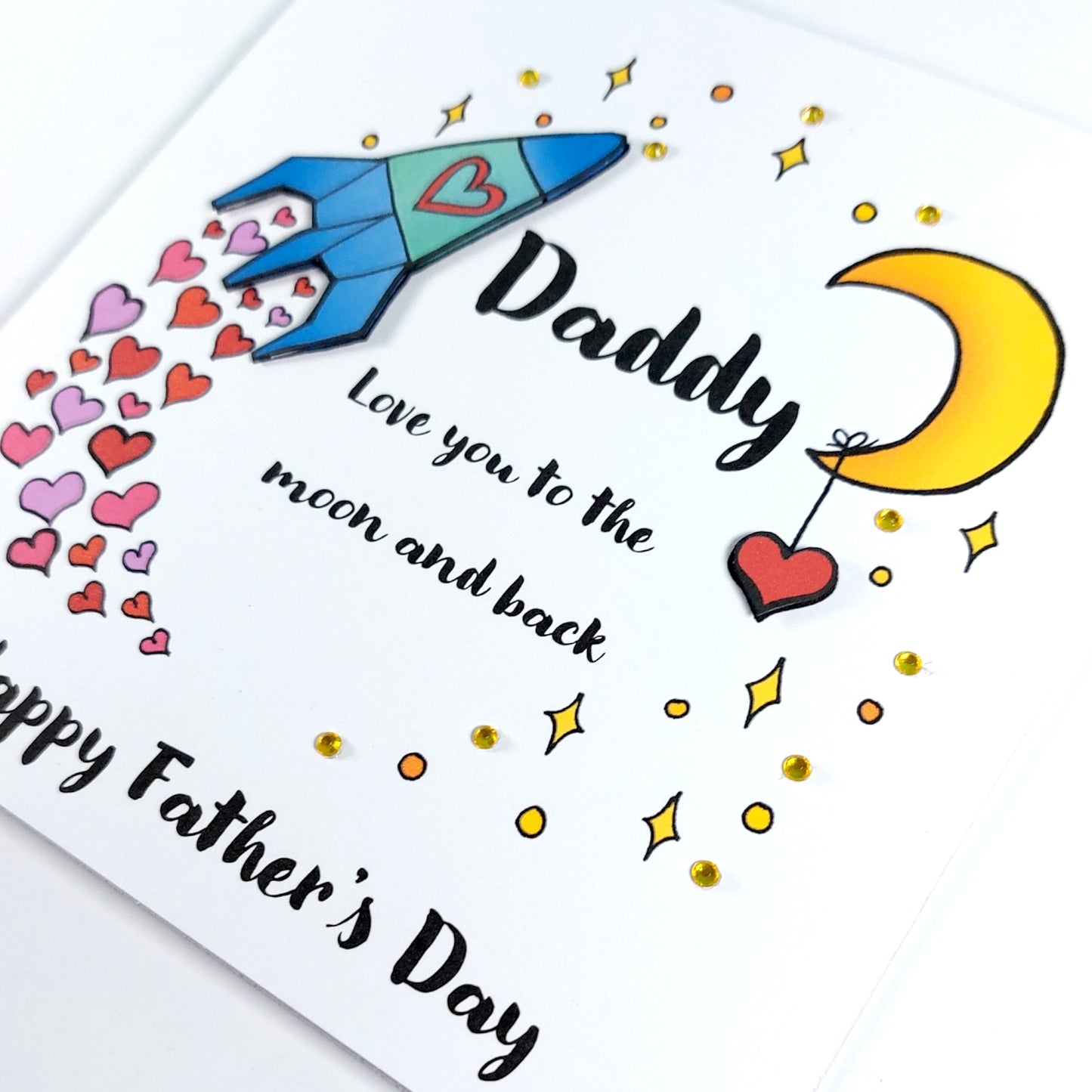 Daddy love you to the moon and back happy fathers Card