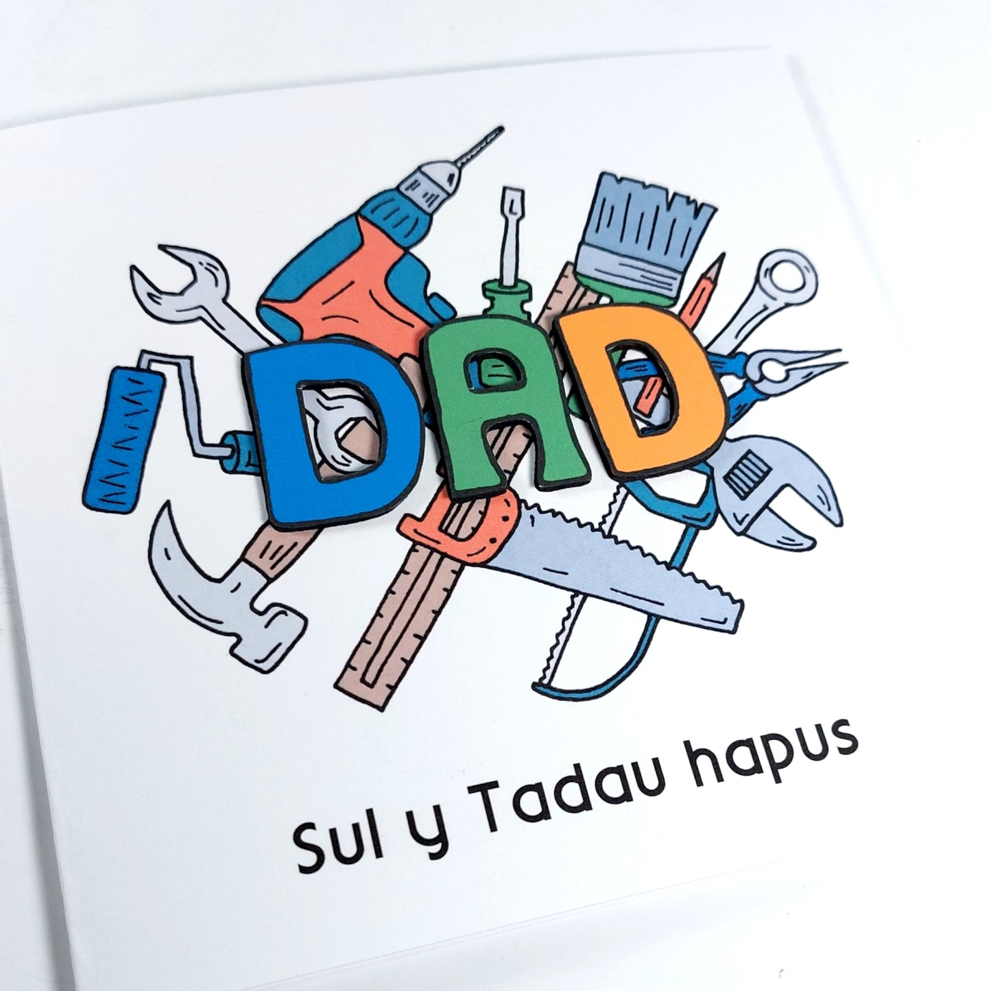 Dad DIY Sul y Tadau hapus (fathers Card) - Welsh