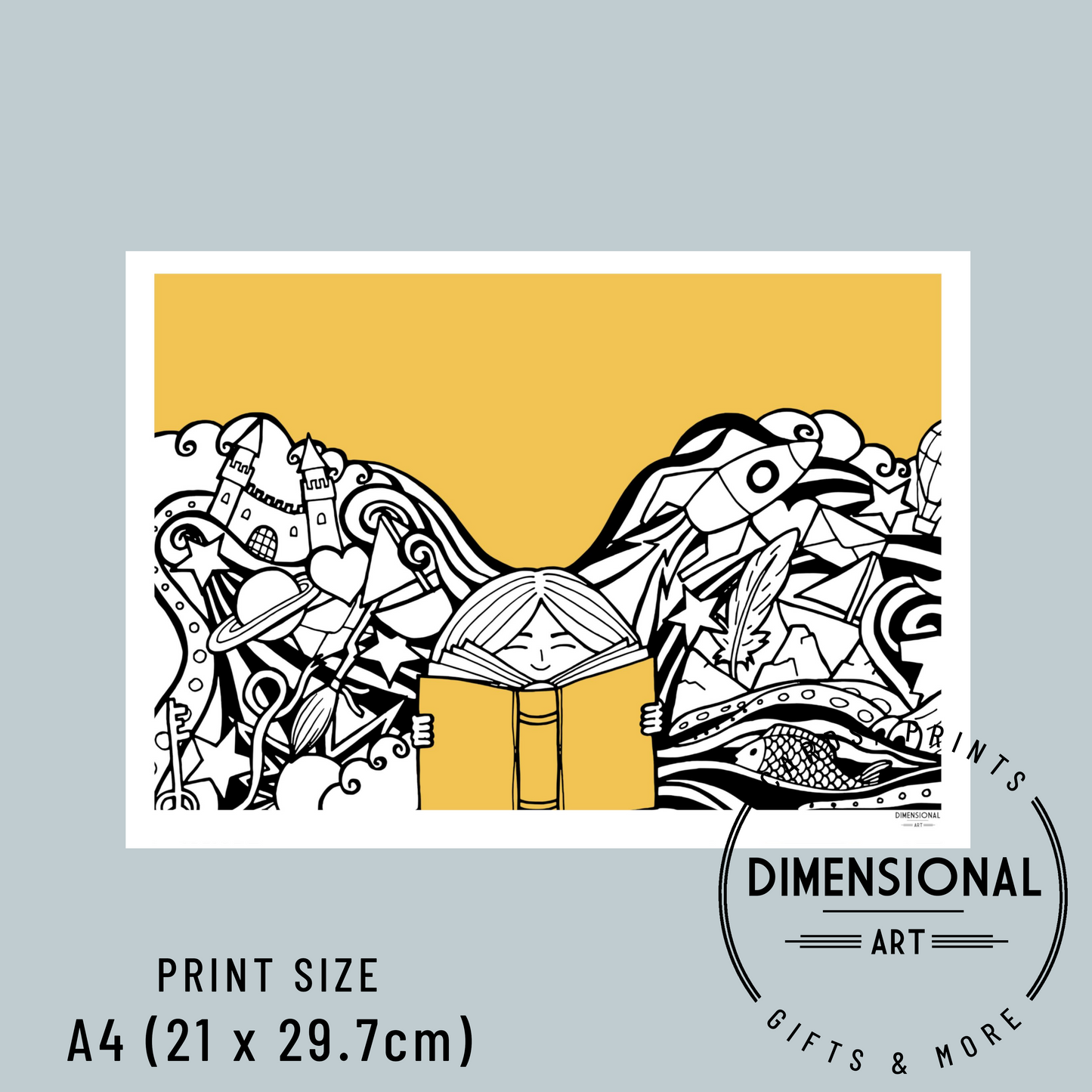 Lost in a Story Book A4 Print