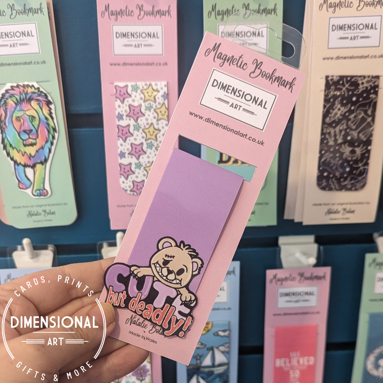 Cute but Deadly bear Magnetic Bookmark