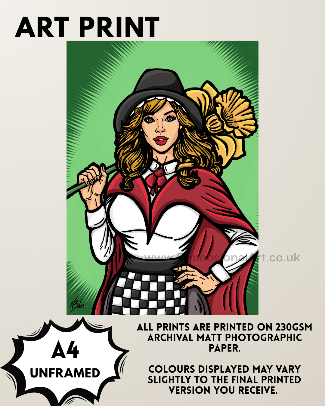 Welsh lady A4 Print