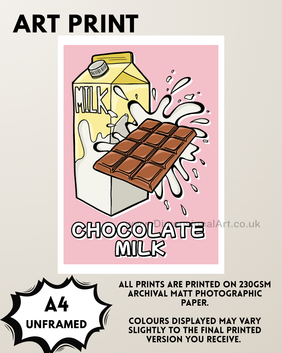Chocolate Milk A4 Print