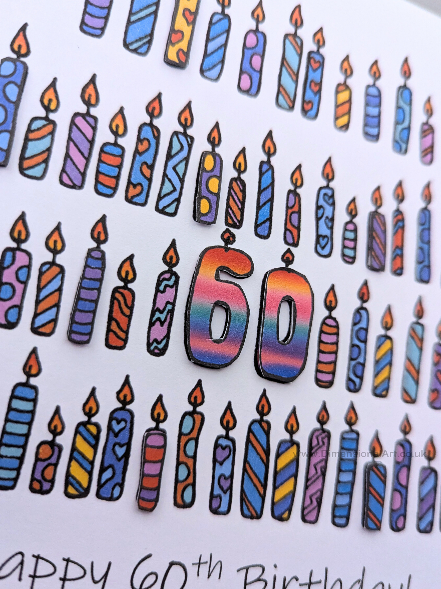 60th Candles Birthday Card 60