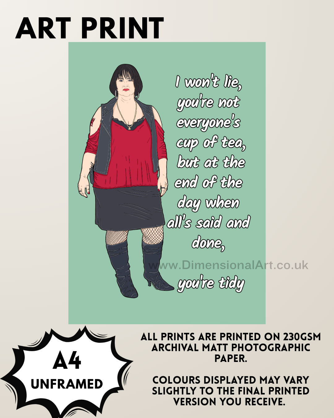 Nessa Quote (Gavin and Stacey) A4 Print