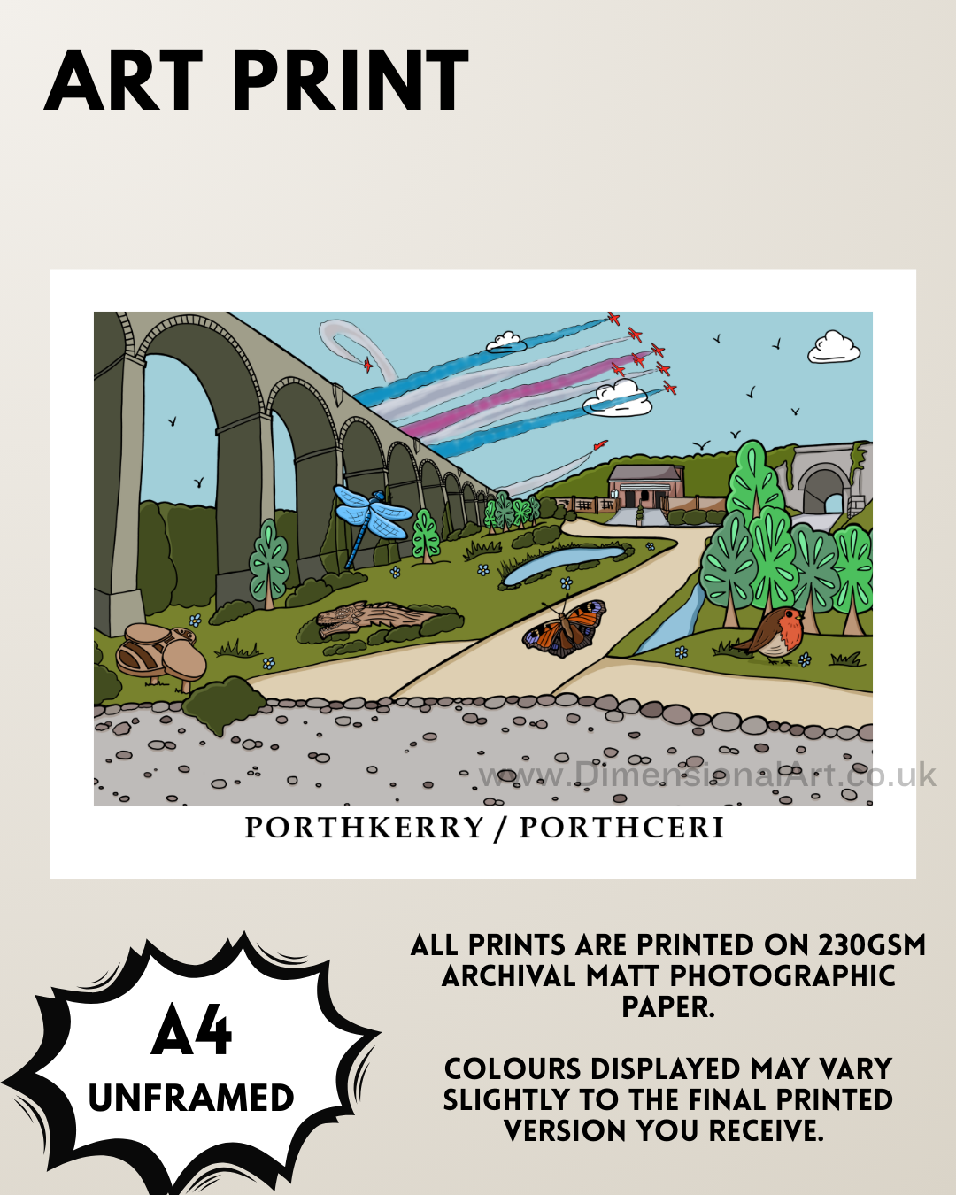 Porthkerry A4 Art Print