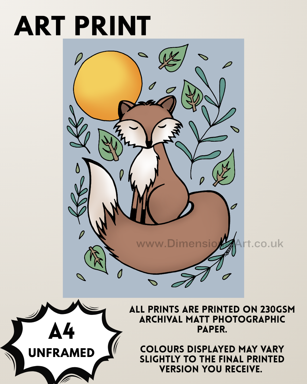 Fox A4 Print