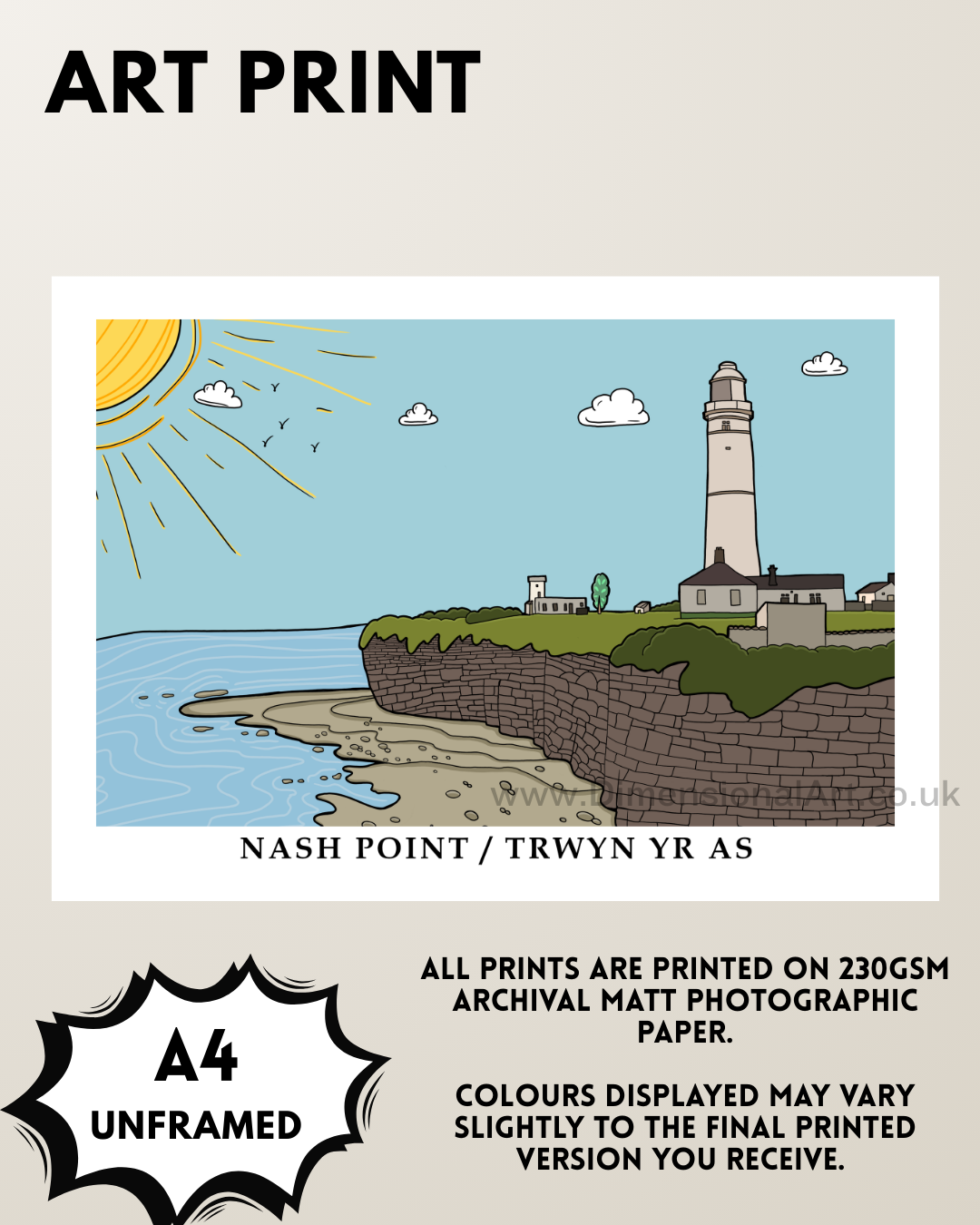 Nash Point A4 Art Print