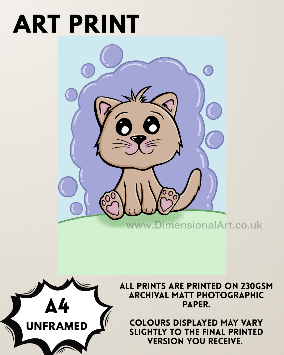 Cute Cat A4 Print