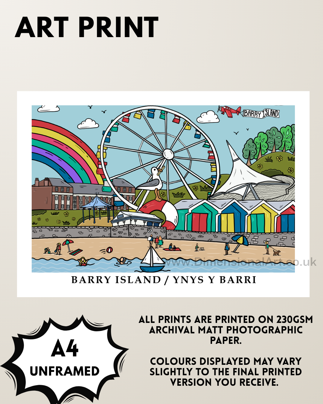 Barry Island A4 Art Print