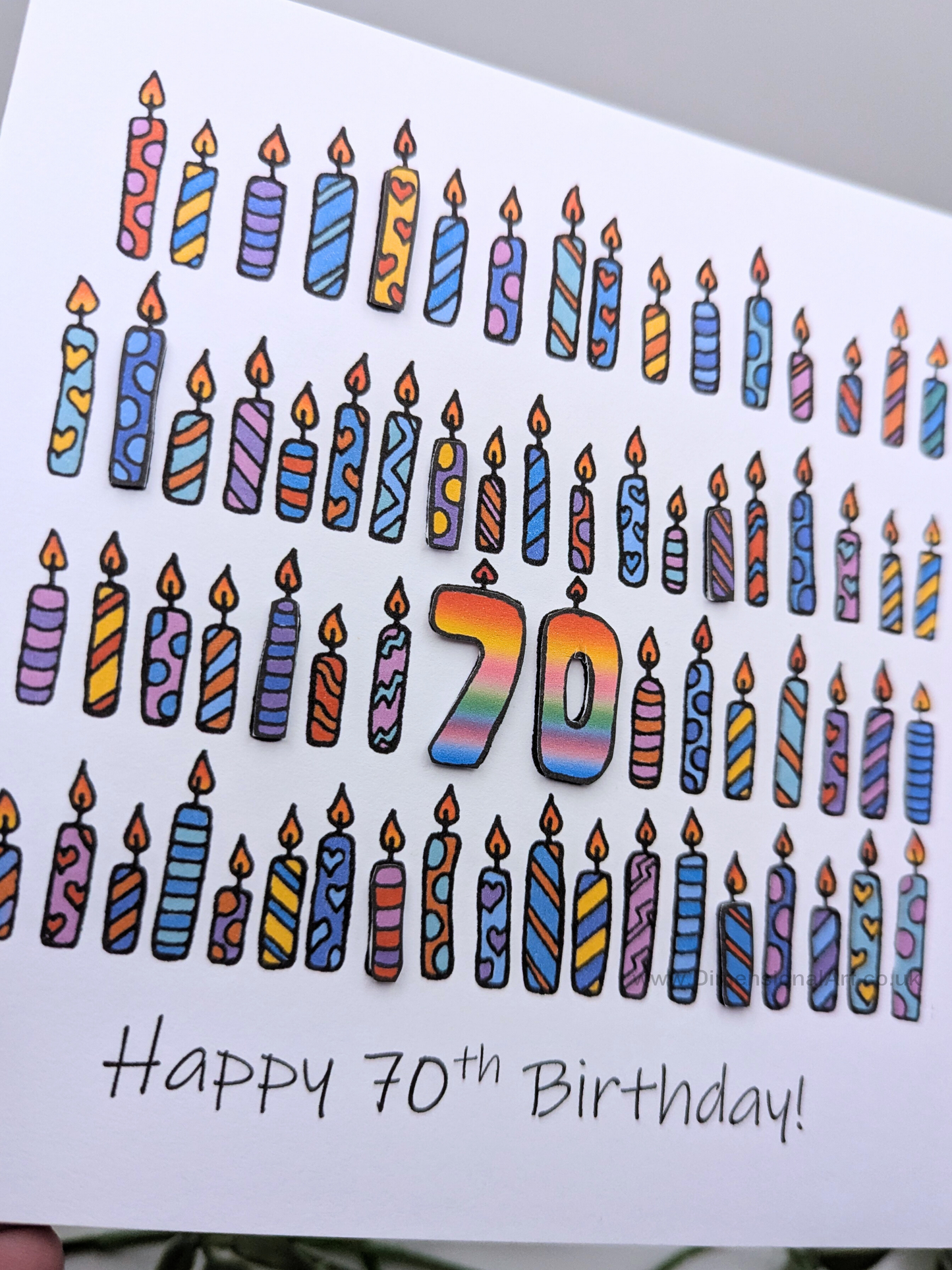70th Candles Birthday Card 70th