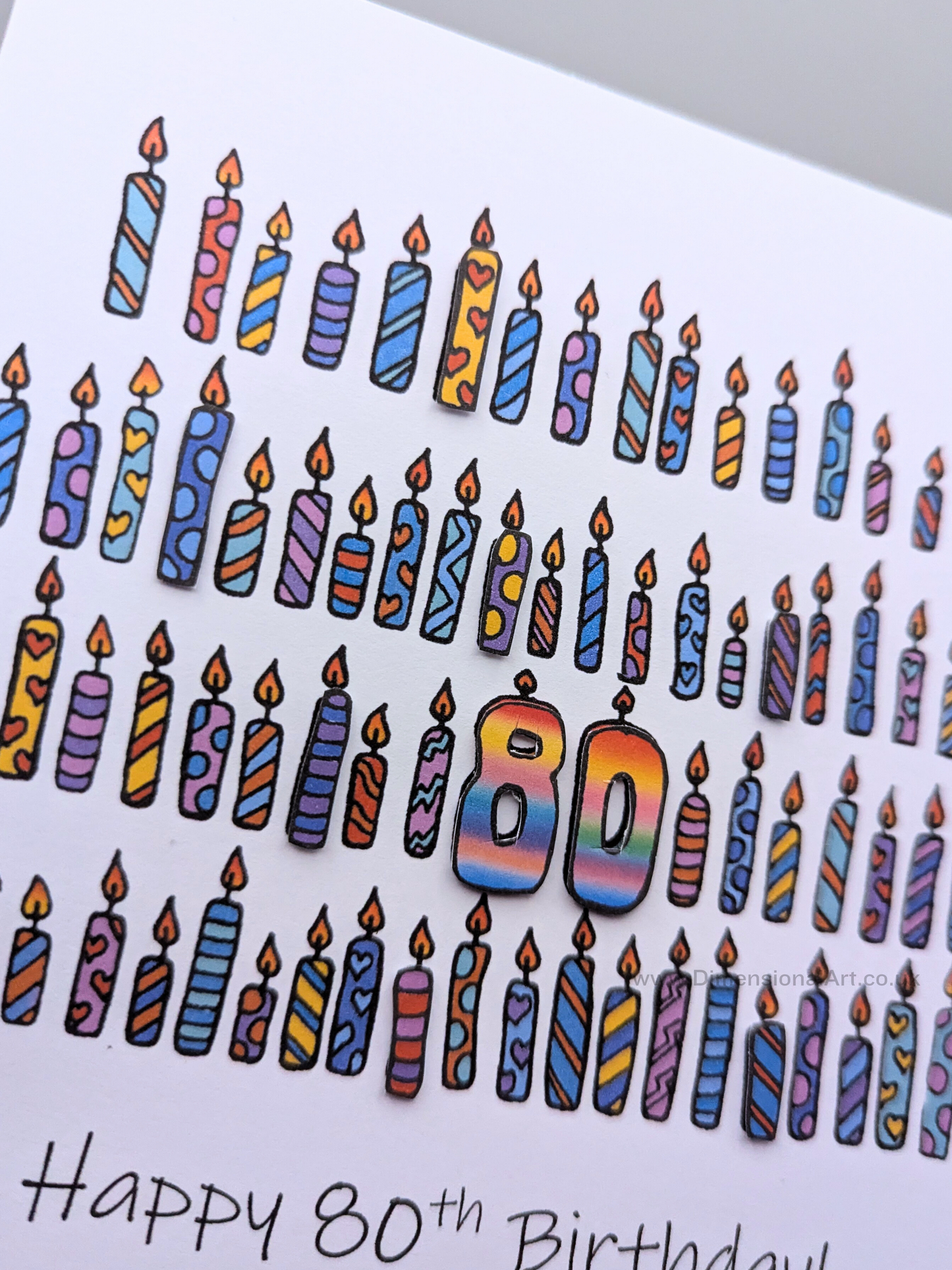 80th Candles Birthday Card