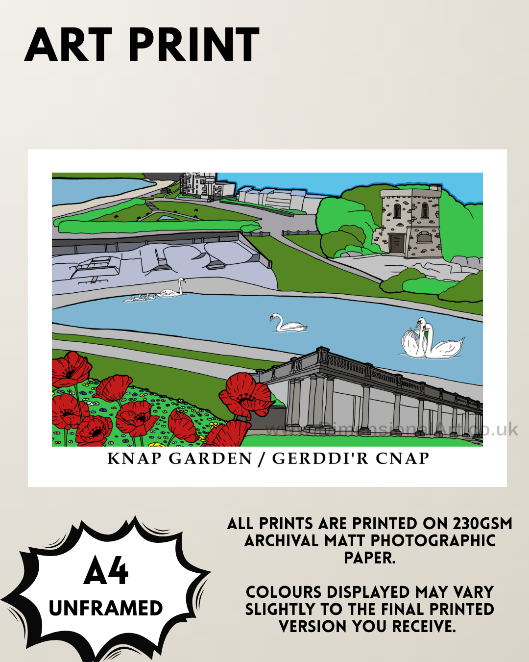 Knap Gardens A4 Art Print