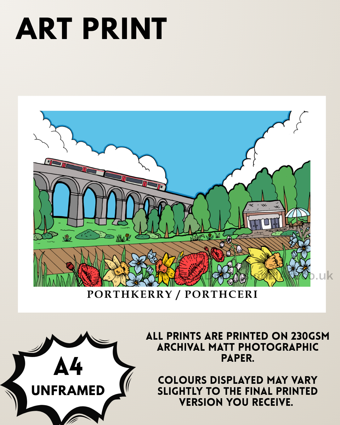 Porthkerry A4 Art Print