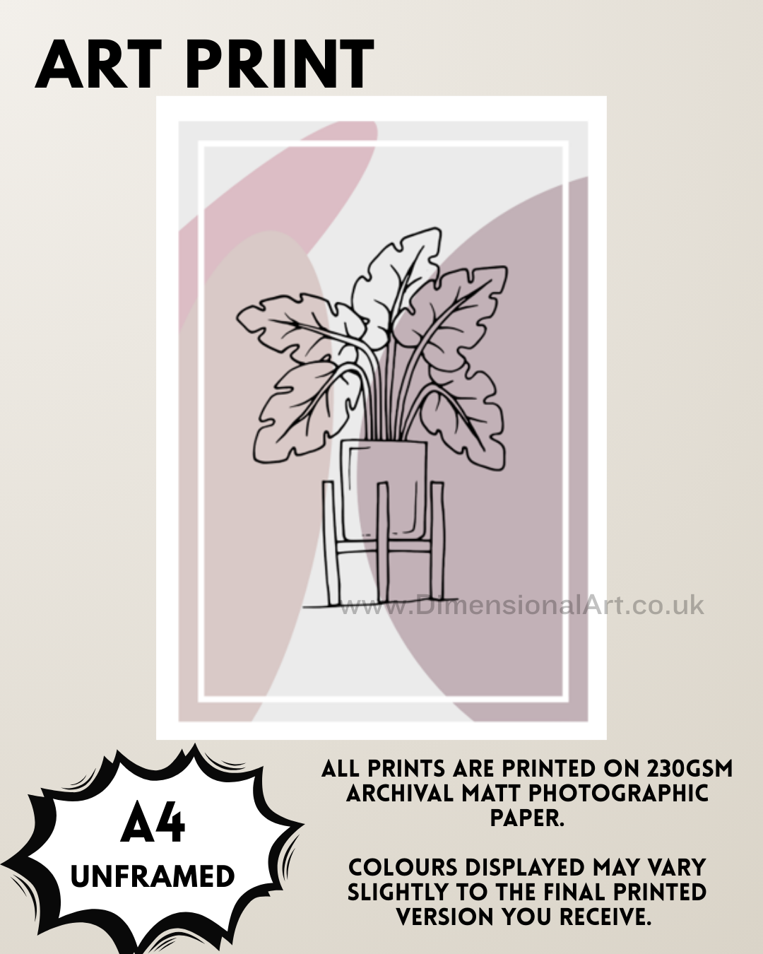 House Plant A4 Print