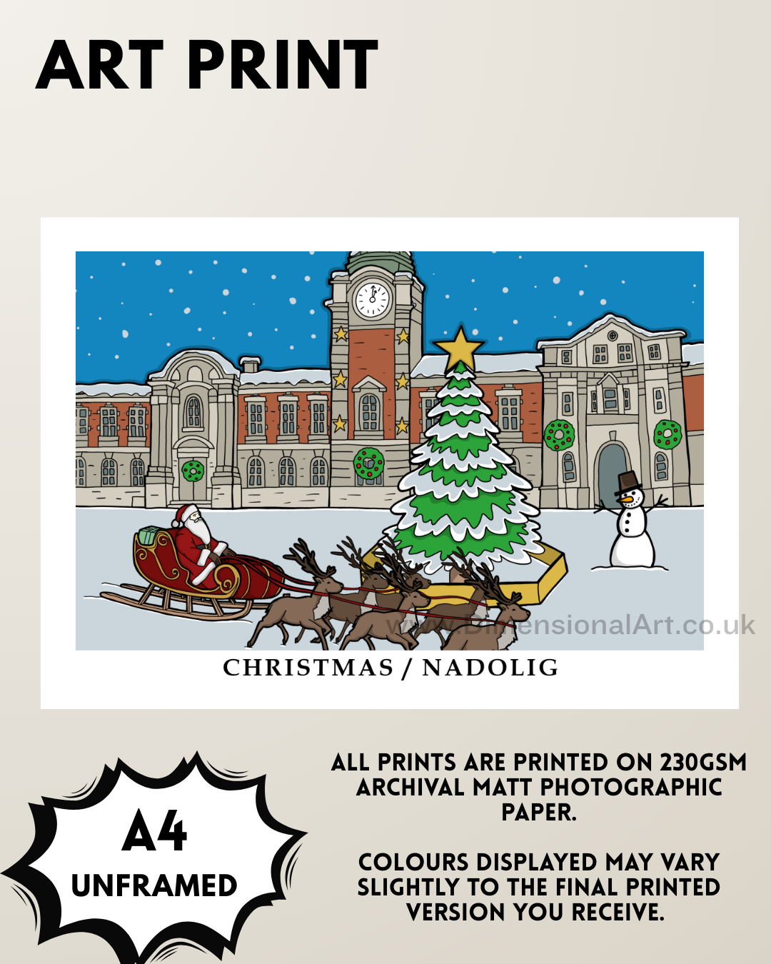 Christmas - Holton Road A4 Art Print