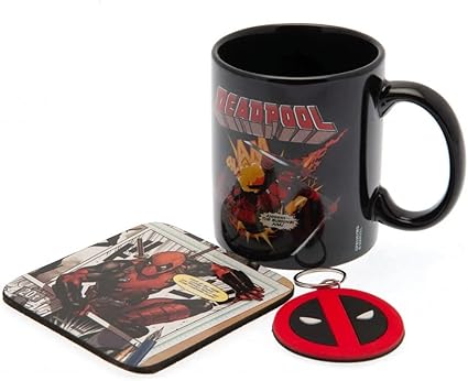 Deadpool Mug, Coaster and Keyring set
