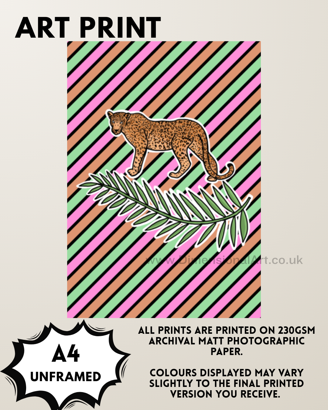 Leopard jungle A4 Print