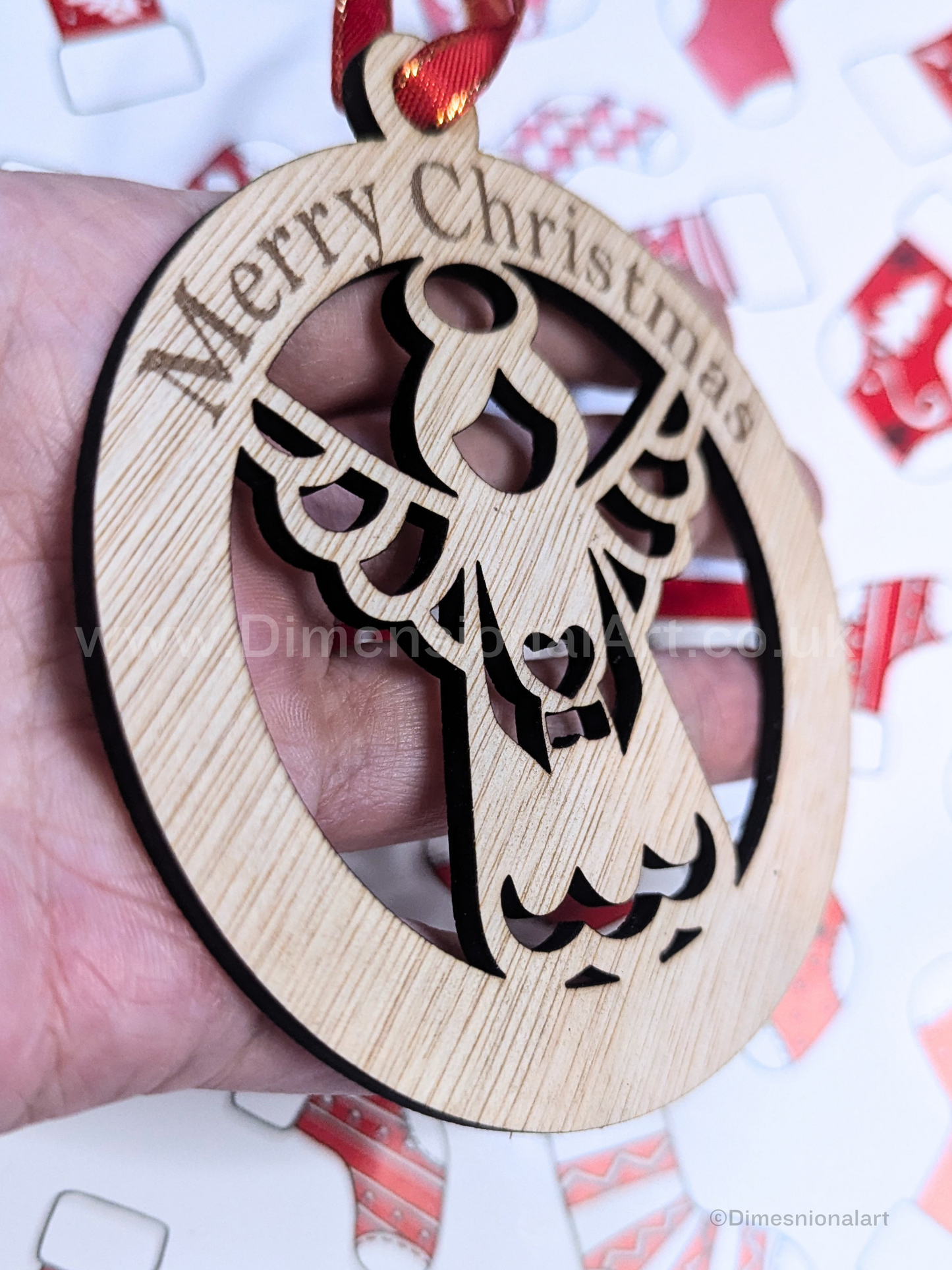 Merry Christmas - ANGEL - Wood decoration