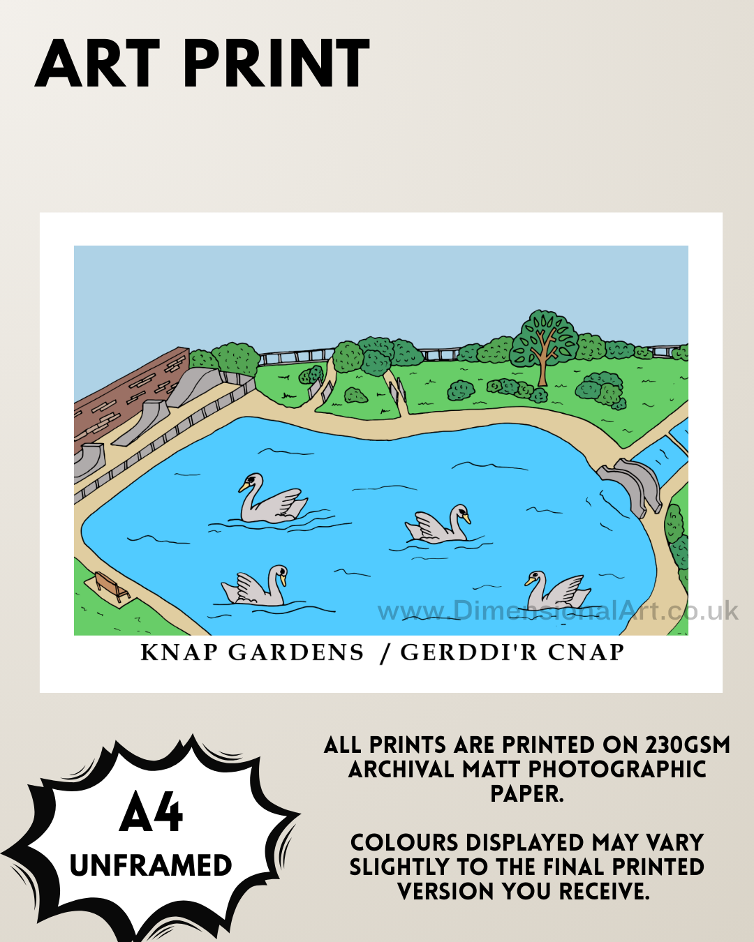 Knap Gardens A4 Art Print