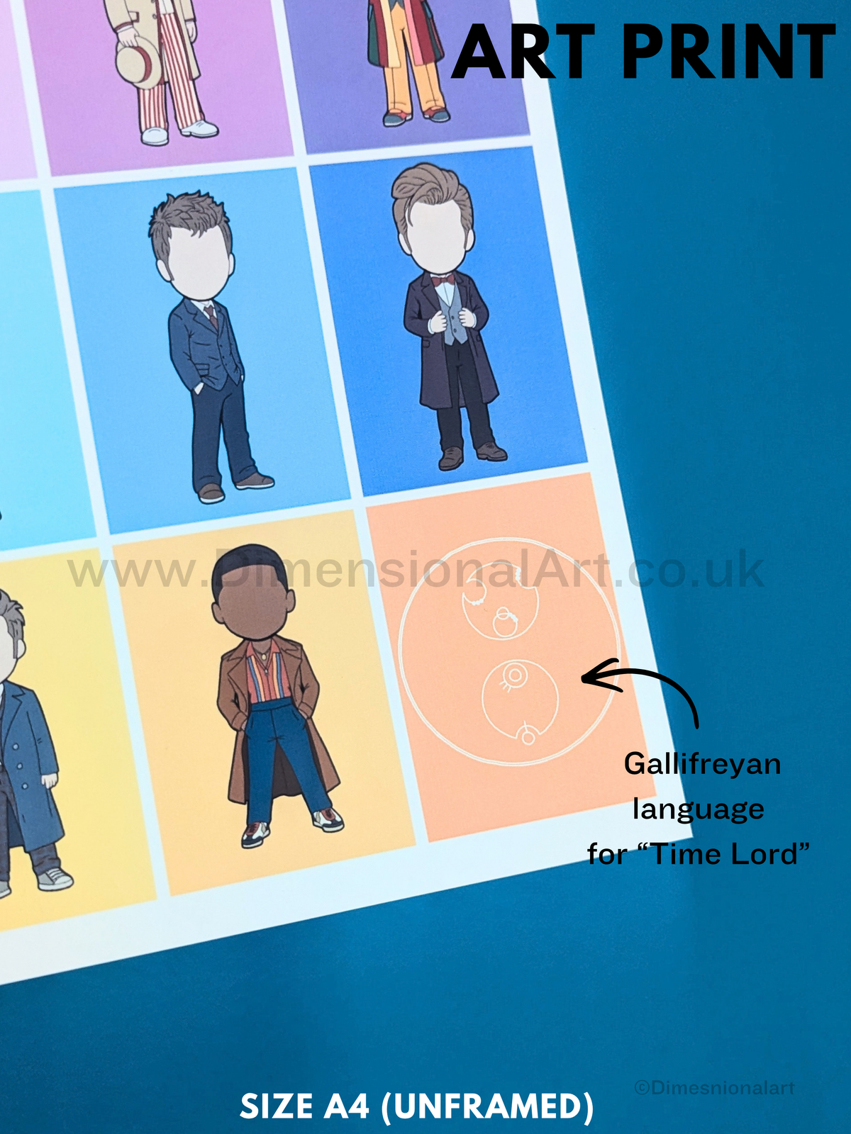 Doctor Who Doctors - The Time lords A4 Print