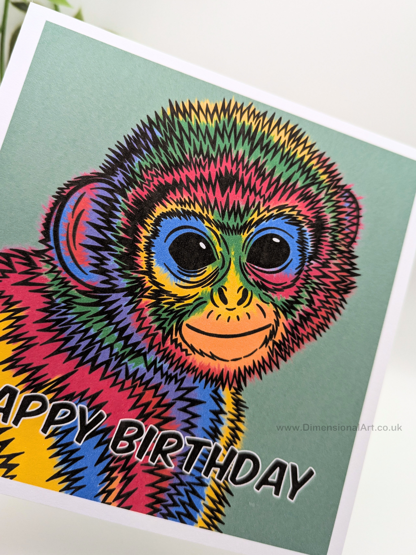 Pop art Monkey Birthday Card