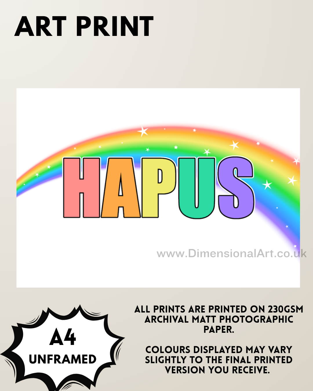 Hapus A4 Print - Welsh