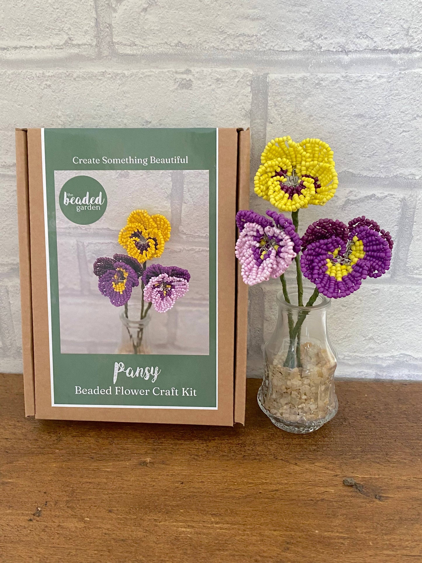 Beaded Flower Craft Kit - Pansy.